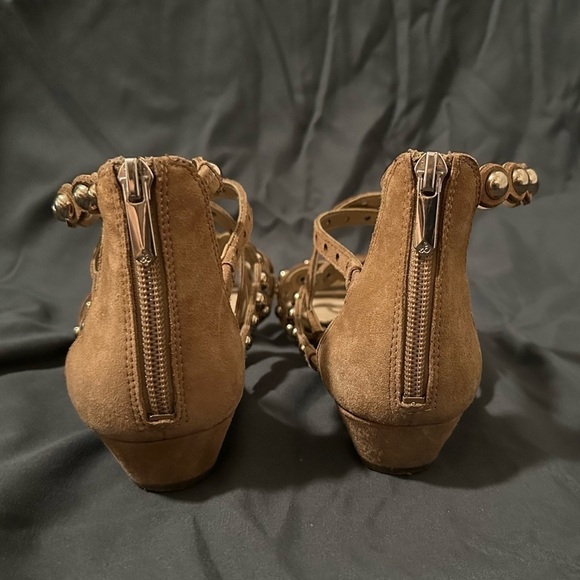 Sam Edelman Dustee Studded Suede Gladiator Sandals Nude Strappy Boho Casual 7.5 - Picture 7 of 9